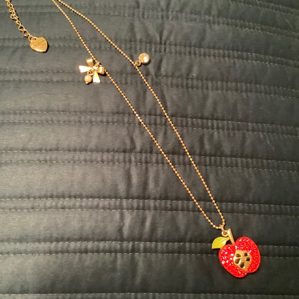 Betsey Johnson Rhinestone Apple necklace